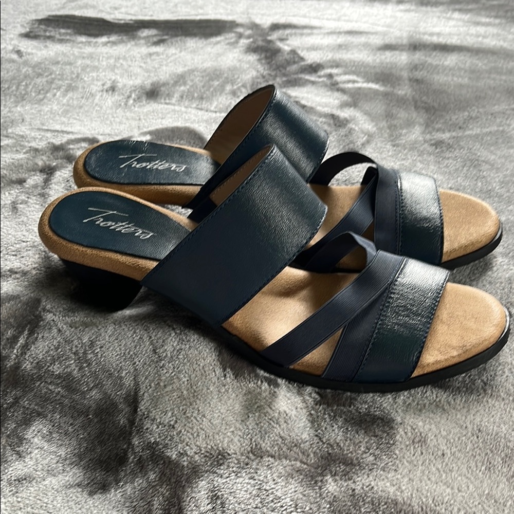 Trotters Dark Blue Strappy Heels